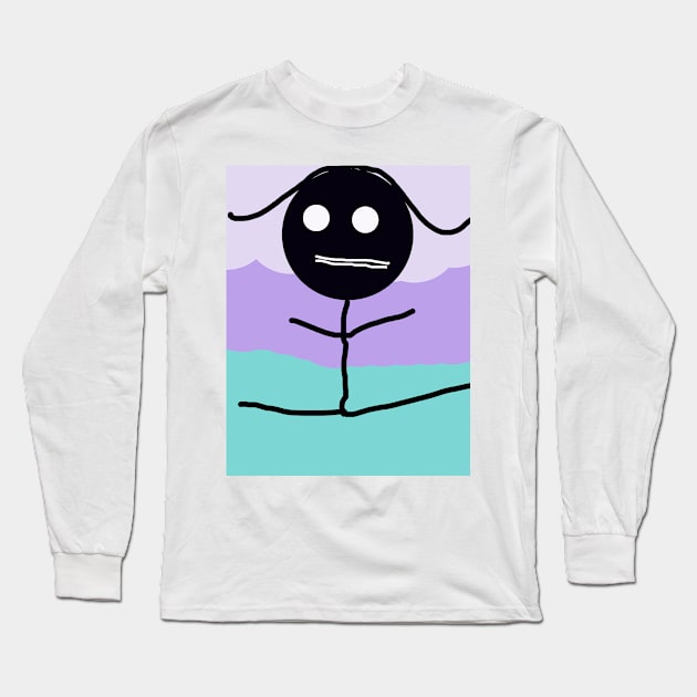 Ballet Dancer Stick Figure Long Sleeve T-Shirt by Eigo Wild